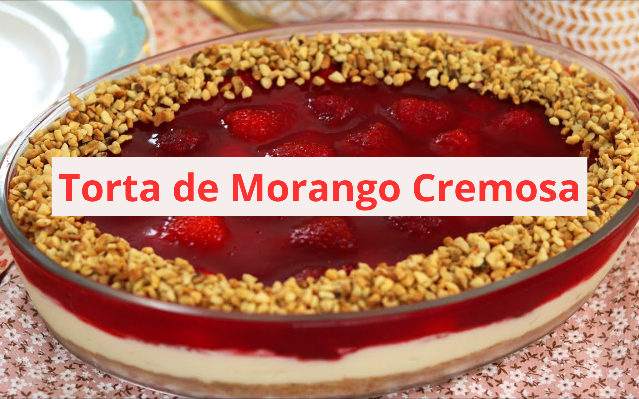 Torta de Morango Cremosa