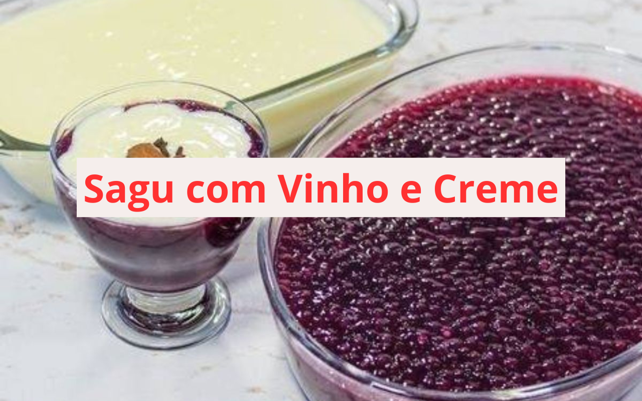 Sagu com Vinho e Creme