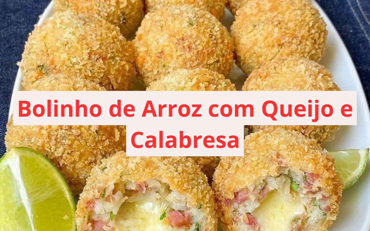 Bolinho de Arroz com Queijo e Calabresa